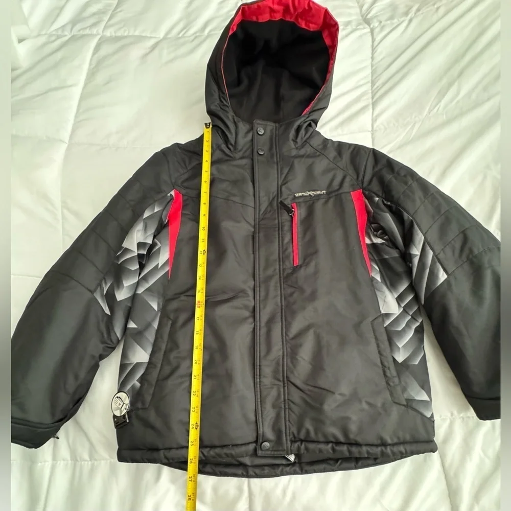 ZeroXposur  Puffy Black Jacket with Red and Gray Accents